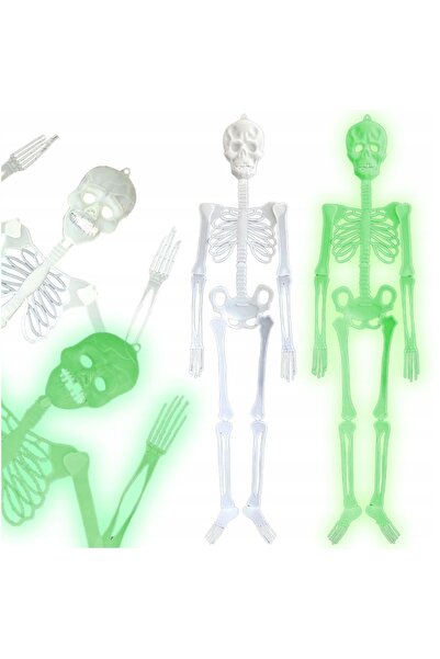 Korbi Schelet fluorescent suspendat de Halloween 150 cm