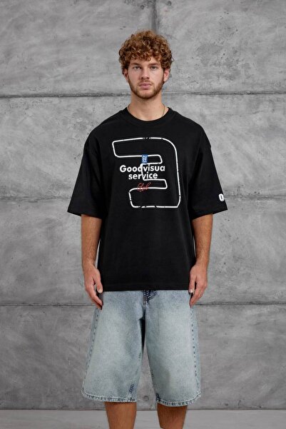 da collection Men's Oversize Crew Neck Cotton T-Shirt