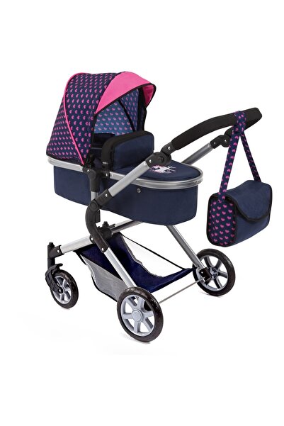 Bayer Carucior pentru papusi, Dolls Pram City Neo 18154AA, albastru, inimioar...