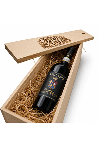 PARGİANO Pachet Cadou Cutie De Lemn Personalizata, Argiano, Vin Rosu Brunello...