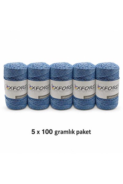 Oxford İplik 5'li Paket No:3 Simli Lurex Makrome-Çanta İpi-100 gram 534 Bebe ...