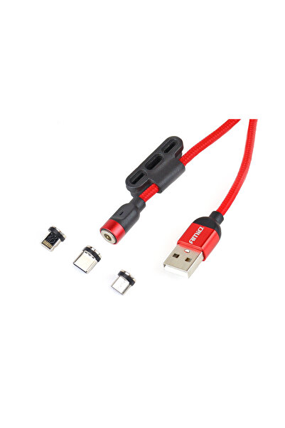 AMIO Cablu incarcare telefon, cu magnet Lightning/ USB C/ micro USB, 1m,