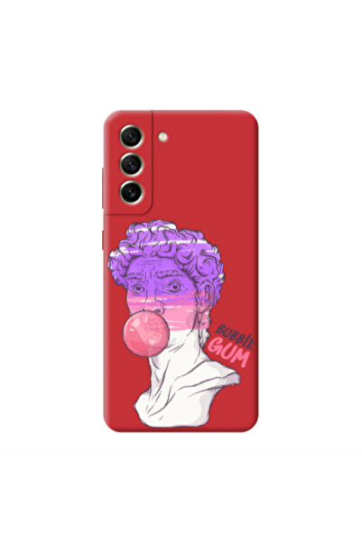 Other Samsung S21 FE Pin Bubble Red Colored Silicone TPU Θήκη