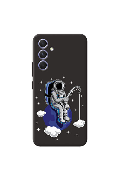 Other Samsung A56 Fishing space Black Colored Silicone TPU Θήκη
