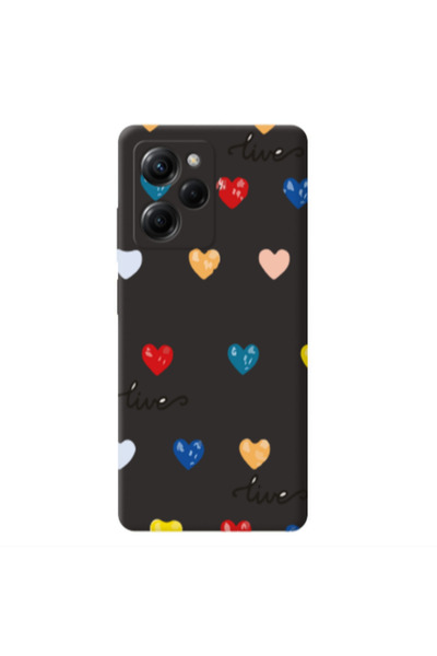 Other Xiaomi Poco X5 Pro Heart Lives Black Colored Silicone TPU Θήκη