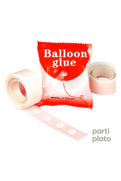 Parti Plato Çift Taraflı Şeffaf Balon Yapıştırıcı (100'lü Rulo) - Dekorasyonu...