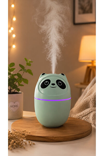 minisepetim Panda Tasarımlı Mini Hava Nemlendirici LED Işıklı Buhardanlık