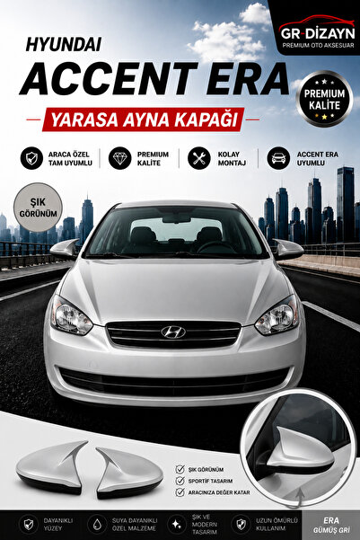 GR-Dizayn HYUNDAİ ACCENT ERA ARACA ÖZEL BOYALI YARASA AYNA KAPAĞI A+ (GÜMÜŞ GRİ)