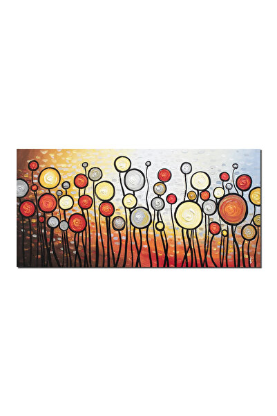 artnova Tablou modern pictat manual living, dormitor, Bucurie, 120x60cm ulei ...