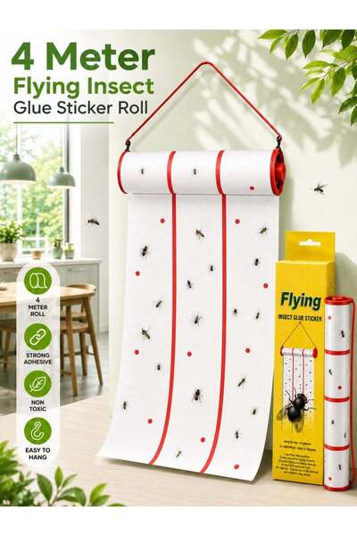 zeetwo Sticky Fly Paper Roll Trap for Flies, Mosquitoes, Gnats & Fruit Flies,...