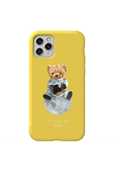 Other Apple iPhone 11 Pro Bear in space Yellow Colored Silicone TPU Θήκη