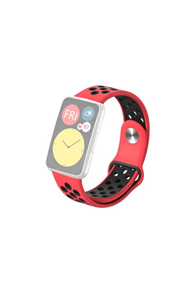 OEM Λουράκι Σιλικόνης με Κόκκινο Κούμπωμα (Huawei Watch Fit)