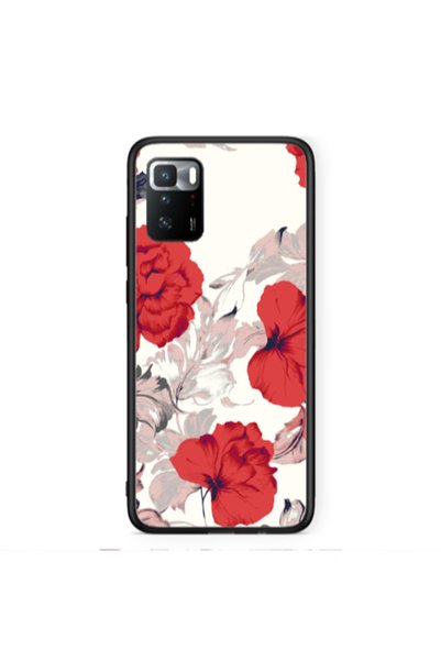 Other Xiaomi Poco X3 GT Red Flowers Black Glossy Θήκη