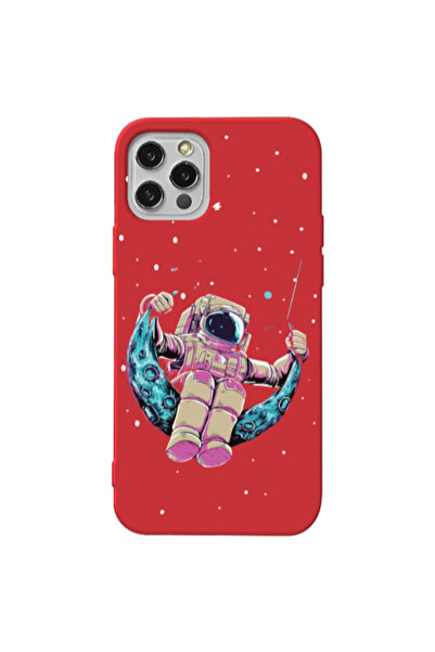 Other Apple iPhone 13 Pro Astronaut swinging on the moon Red Colored Silicone...
