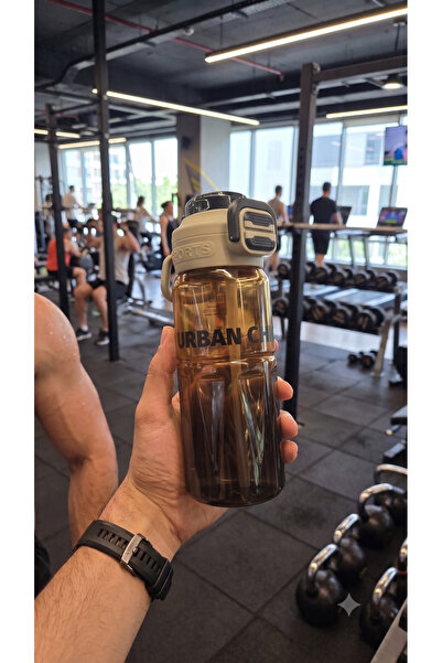 Duffa Çift Fonksiyon Kapaklı Sporcu Su Matarası Fitness Su Matarası Gym Matar...