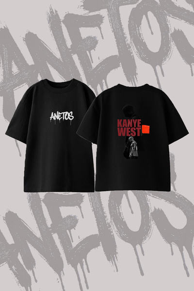 Anetos Kanye West_13 Σχεδιαστικό T-Shirt με στάμπα, μεγάλο μέγεθος, με λαιμόκ...