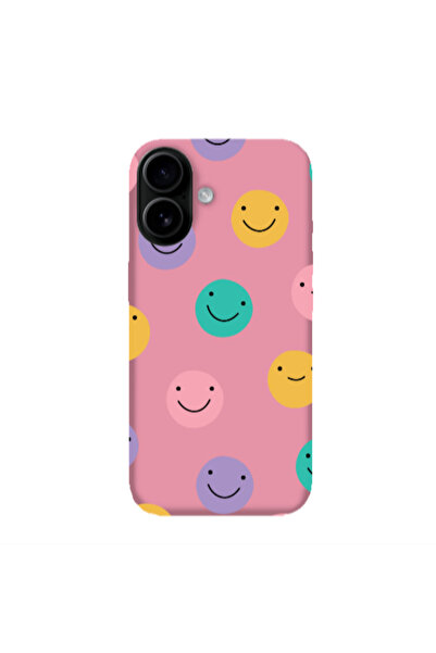 Other Apple Iphone 16 plus Colorful smiles Pink Colored Silicone TPU Θήκη