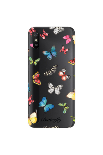Other Xiaomi Redmi 9A Mixed Butterflys Transparent Silicone TPU Θήκη