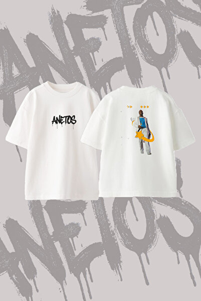 Anetos Kanye West_8 Σχεδιαστικό T-Shirt με στάμπα, μεγάλο μέγεθος, με λαιμόκο...