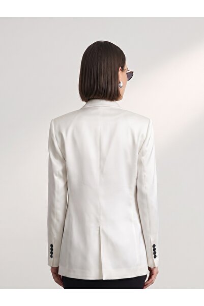 Dilvin 60813 Blazer Ceket-Beyaz