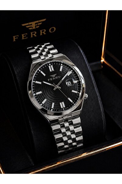 FERRO Premium Italian Desing Steel Cord Engagement and Groom Watch 3 Atm Men ...