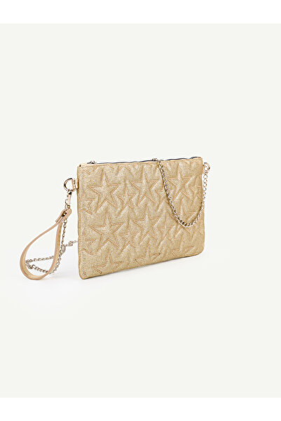 Rivina Women's Star Embroidered Portfolio Handbag with Wrist Strap and Satin ...