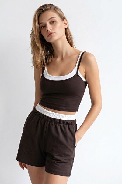 Hiccup MIXRAY Set Din Două Piese Cu Tricou Crop Și Pantaloni Scurți