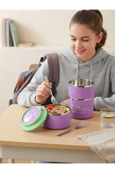 Lider MAGNESİA Stainless Steel 3-Layer Lunch Box 660+400+400ml Lunch Box for ...