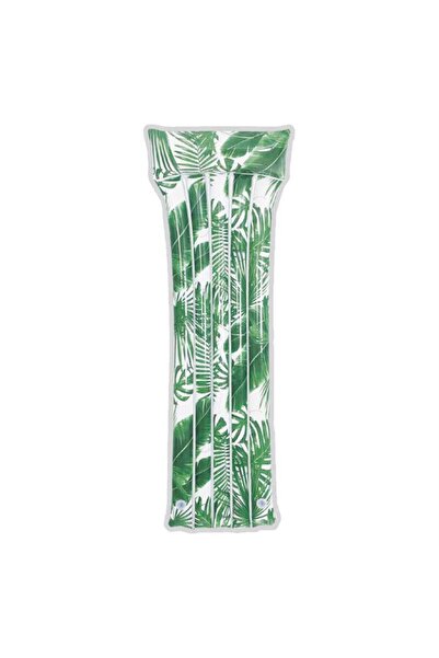 OEM White Inflatable Mattress with Tropical Green Leaves Pattern 171 x 66 x 2...