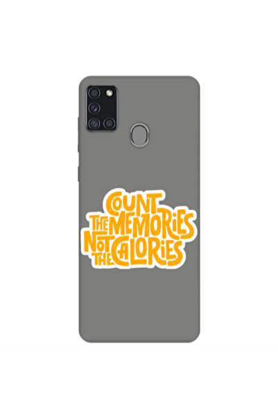 Other Samsung A21S Count the memories not the calories Grey Colored Silicone ...