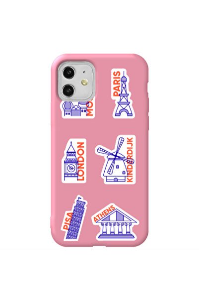 Other Apple iPhone 11 Pisa Athens Pink Colored Silicone TPU Θήκη