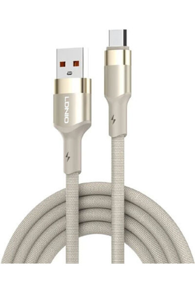 LDNIO Πλεγμένο Καλώδιο USB 2.0 USB-C Αρσενικό - USB-A 50W Μπεζ 2μ