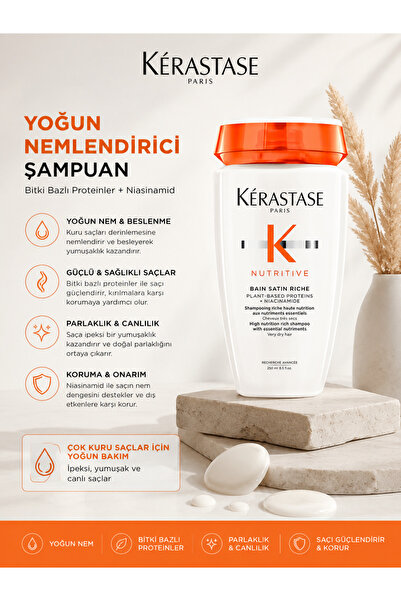 Kerastase Nutritive Bain Satin Riche 250 ml - Intensive Moisturizing Hair Sha...