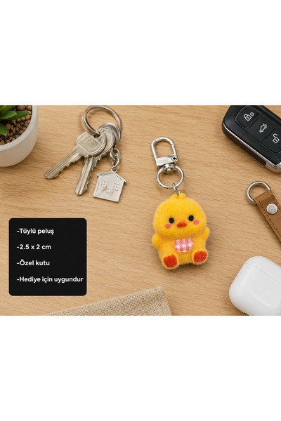 HER ŞEY NOTA www.herseynota.com Lumi Chick Plush Charm Keychain – Cute Mini C...