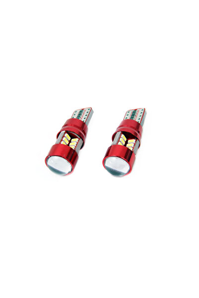 AMIO Set de becuri LED auto T10e W5W 27 SMD, albe, compatibile CANBUS, 12V/24...