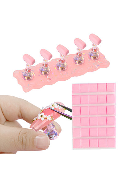 Choice3 10 Nail Stand Set for Press On Nail Display Practice Art Magnetic Fak...