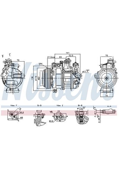 Nissens Compresor Aer Conditionat Clima MERCEDES-BENZ 5-CLASS/C-CLASS/C-CLASS...
