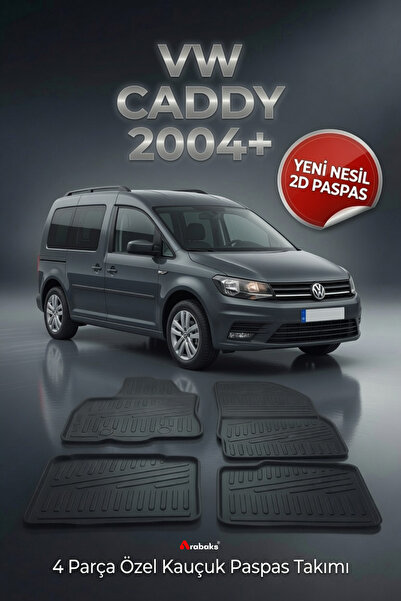 Arabaks Vw Caddy 2004+ 4 Parça YENİ NESİL 2D Kauçuk Paspas Takımı - Özel Kesi...