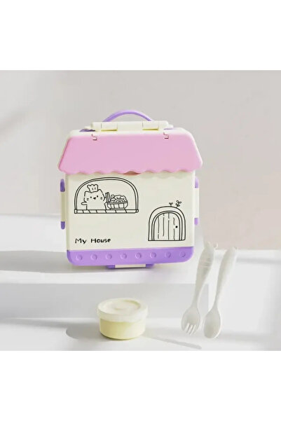 Baby Cloud Φαγητοδοχείο Bento Box 4-θέσεων με χερούλι – My House Mωβ
