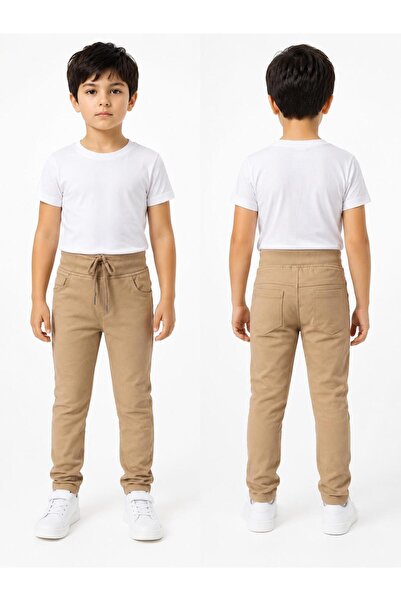 Minoka Ribana bel kanvas okul pantalonu likralı Unisex