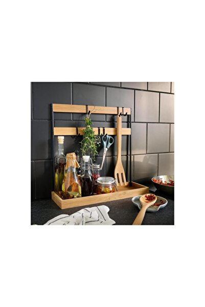 IKEA tezgah üstü düzenleyici, metal-bambu, 38x13x37 cm