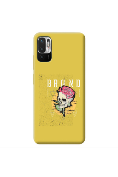 Other Xiaomi Redmi Note 10 Pro 5G Skull Roses Yellow Colored Silicone TPU Θήκη