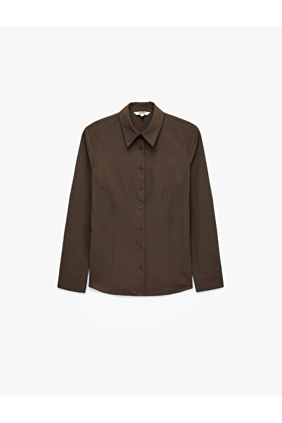 Koton Regular Fit Cotton Blend Classic Collar Long Sleeve Shirt