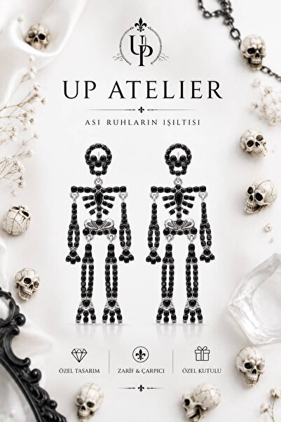 Up Atelier أقراط هيكلية مرصعة بحجر الزركون بتصميم خاص مقاس 8 سم