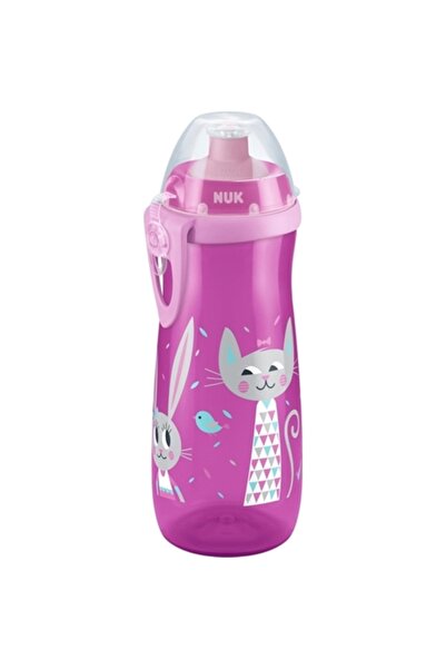 Nuk Μπουκάλι 450ml 36m+ Αθλητικό Παγούρι Ροζ Γάτες 10.255.412