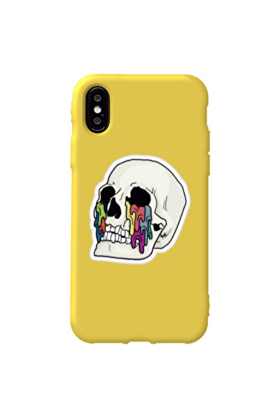Other Apple iPhone Xs Max Skull Yellow Colored Silicone TPU Θήκη