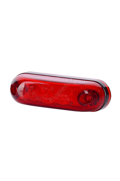 RapidAuto Lampa gabarit auto 12/24V ovala Rosie cu LED, 82x25x29mm , 1 buc.