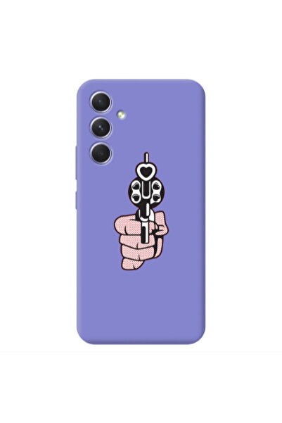 Other Samsung A36 Heart gun Purple Colored Silicone TPU Θήκη