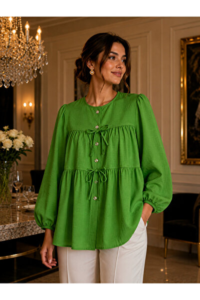 sarıdağ Balloon Sleeve Detailed Hijab Shirt
