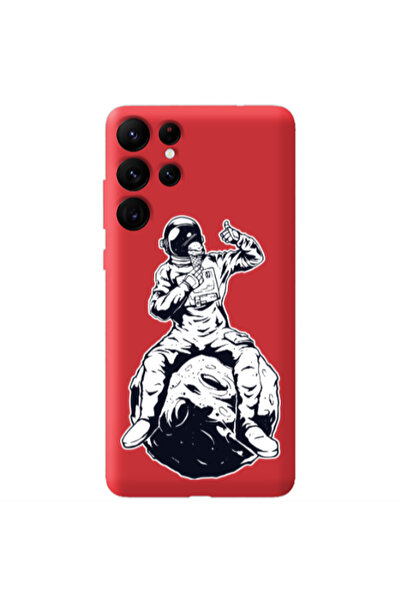 Other Samsung S22 Ultra ice cream in space Red Colored Silicone TPU Θήκη